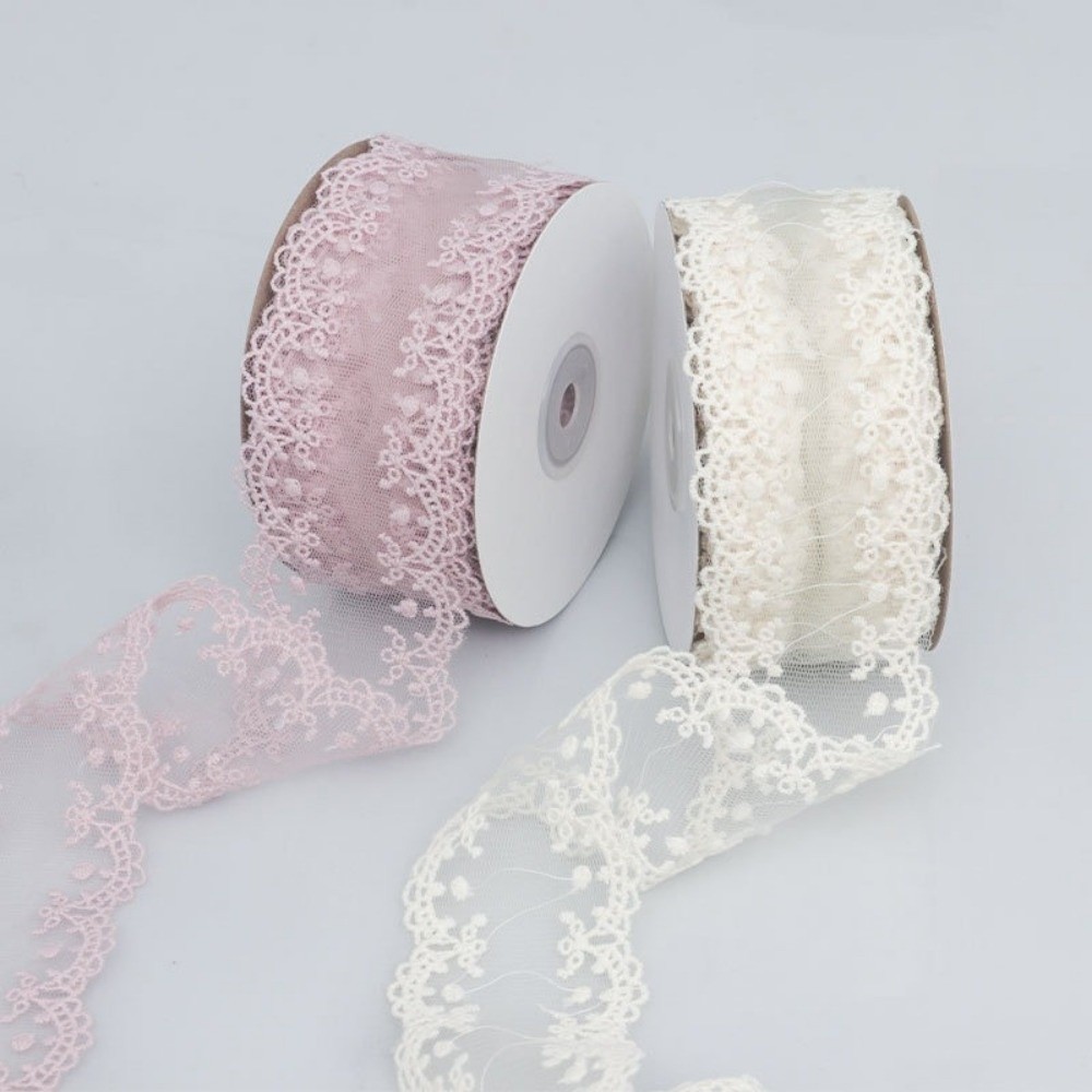 Embroidery Ribbon - شريط دانتيل جاكار مجوف للتطريز اليدوي،