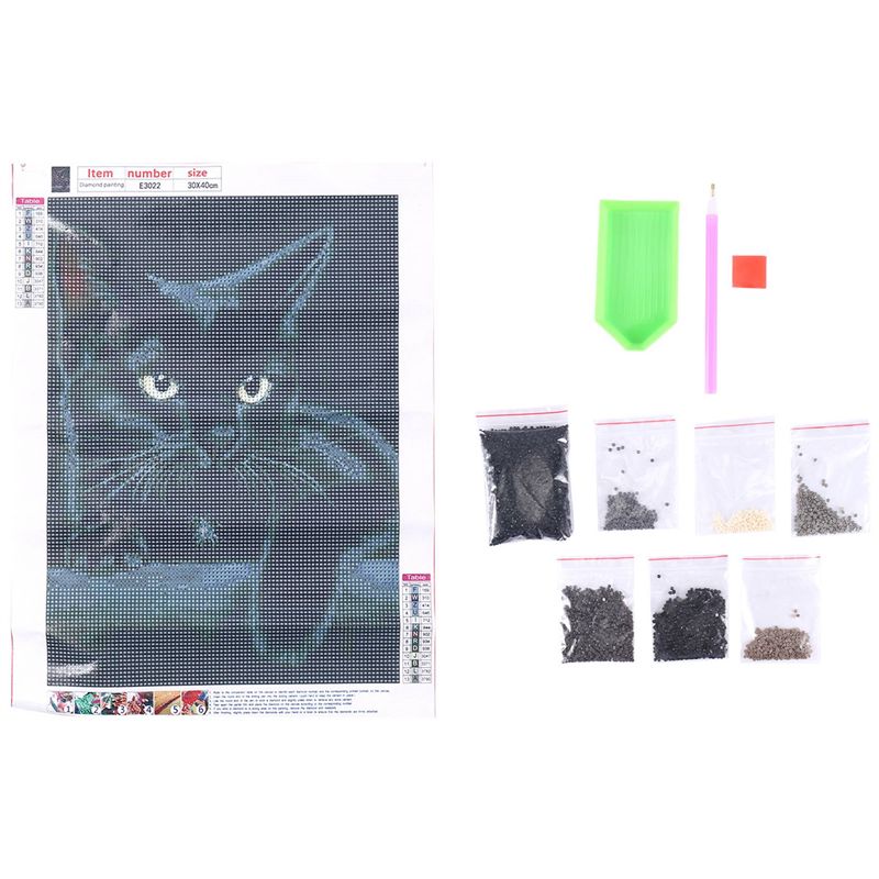 Embroidery Cat - A84X-لوحة رسم بالألماس على شكل قطة