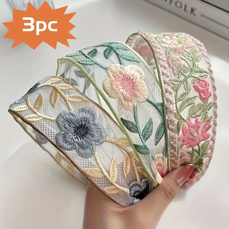 Embroidery Ring - 1/3 قطعة ربطة شعر أنيقة من