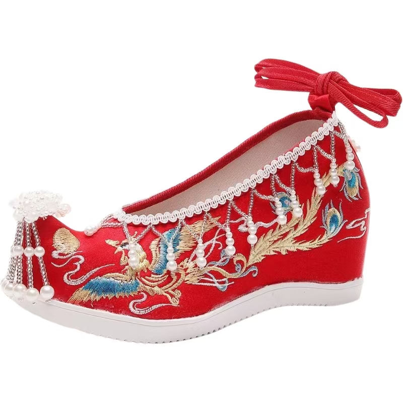Embroidery Style - المرأة الجديدة الأحمر المطرزة أحذية الزفاف