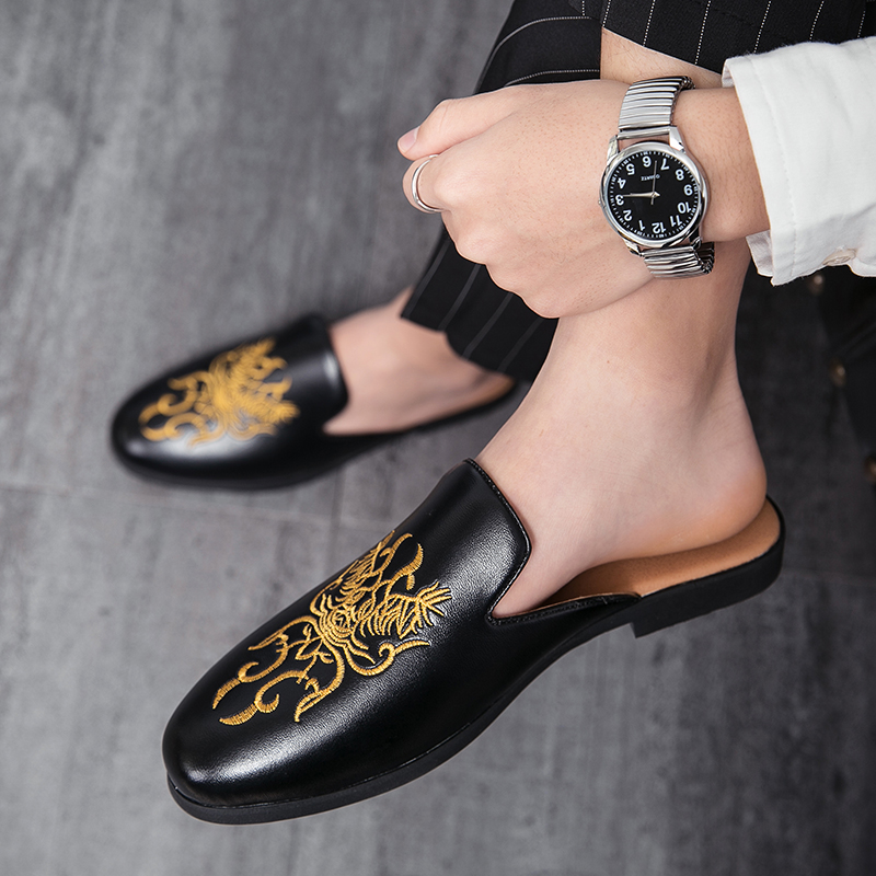 أحذية بنصف مطرزة صيفية للرجال  - مراجعة Embroidery On Leather وسعره