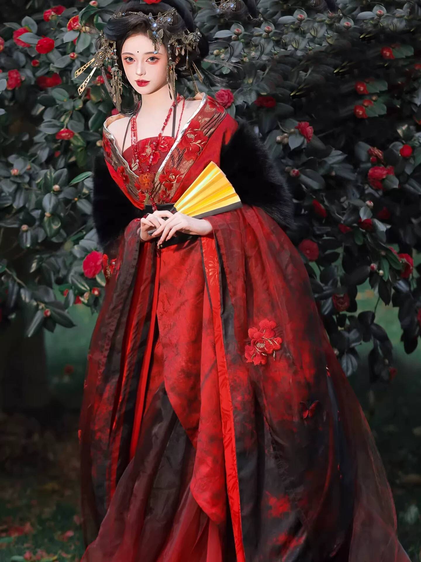 جديد: زي هانفو نسائي أحمر على  - مراجعة Embroidery Style وسعره