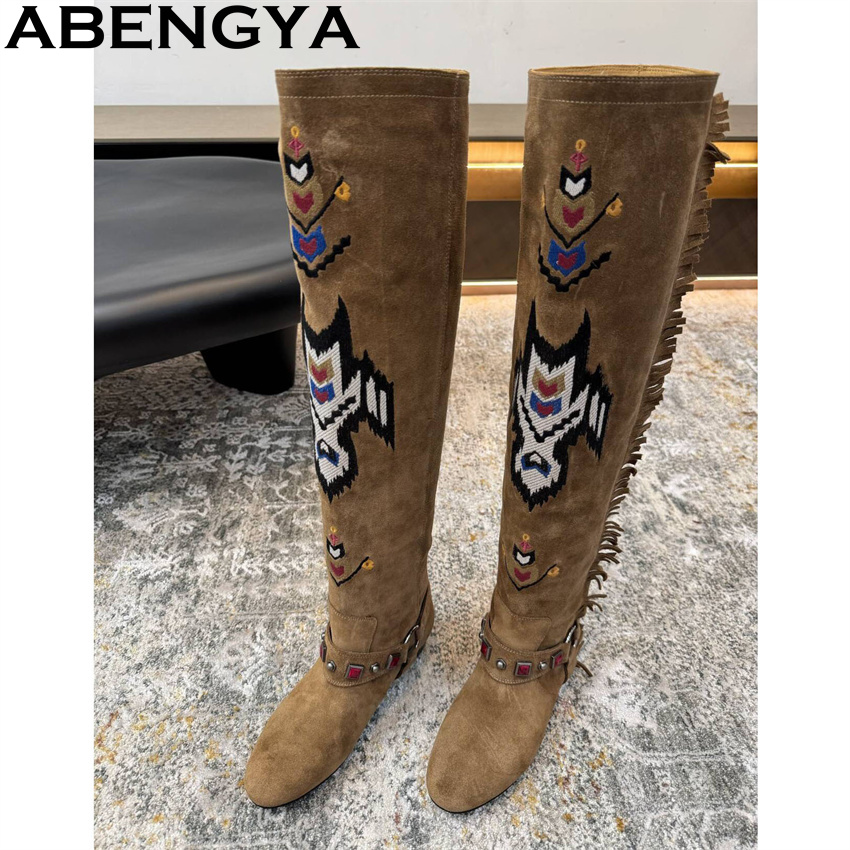ABENGYA 2026 شتاء جديد حذاء بر - مراجعة Embroidery On Leather وسعره