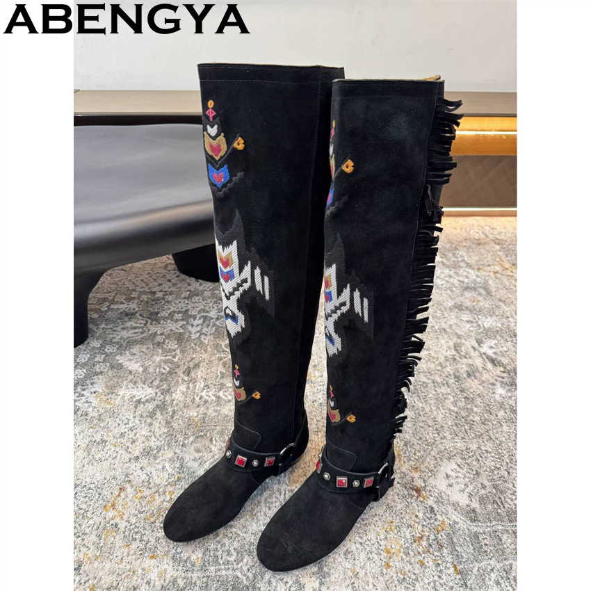 ABENGYA 2026 شتاء جديد حذاء بر - مراجعة Embroidery On Leather وسعره