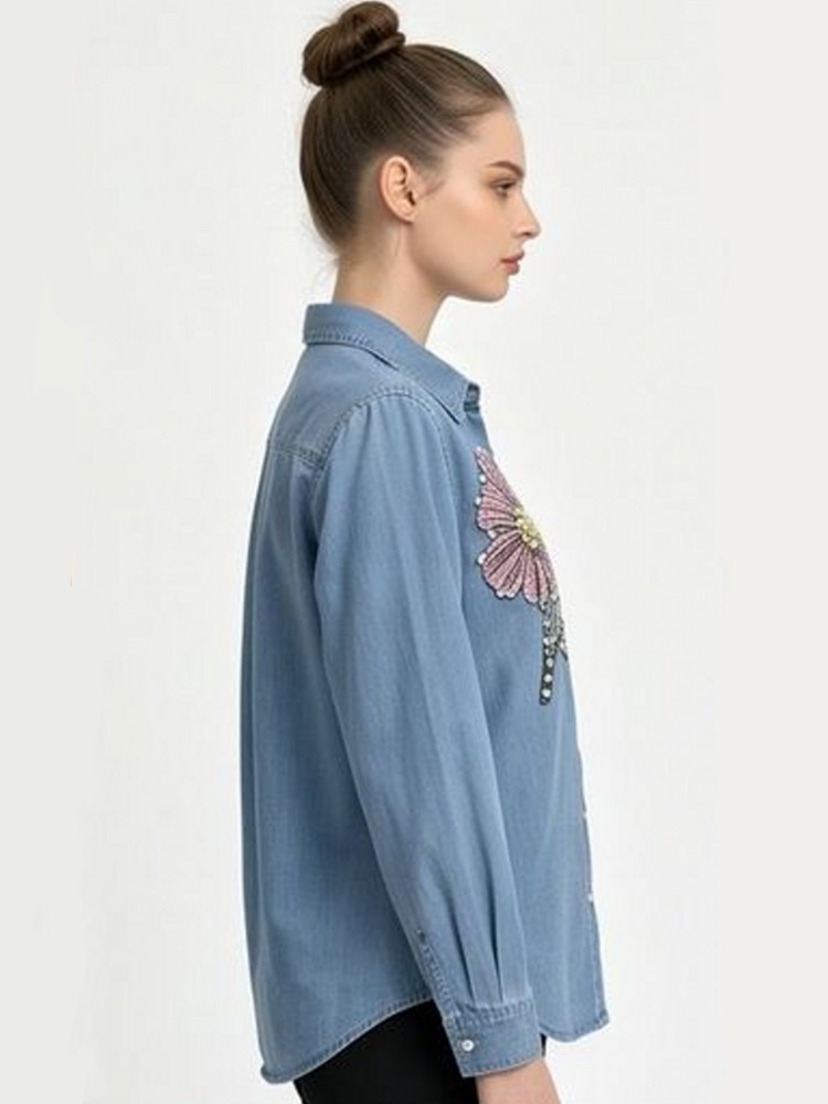 بلوزات نسائية من الدنيم مطرزة  - مراجعة Embroidery Shirt وسعره