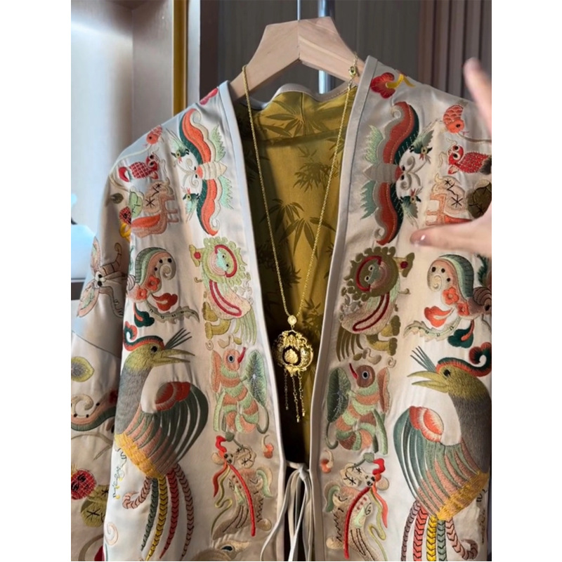 سترة كيمونو صينية الطراز جديدة - مراجعة Embroidery Style وسعره