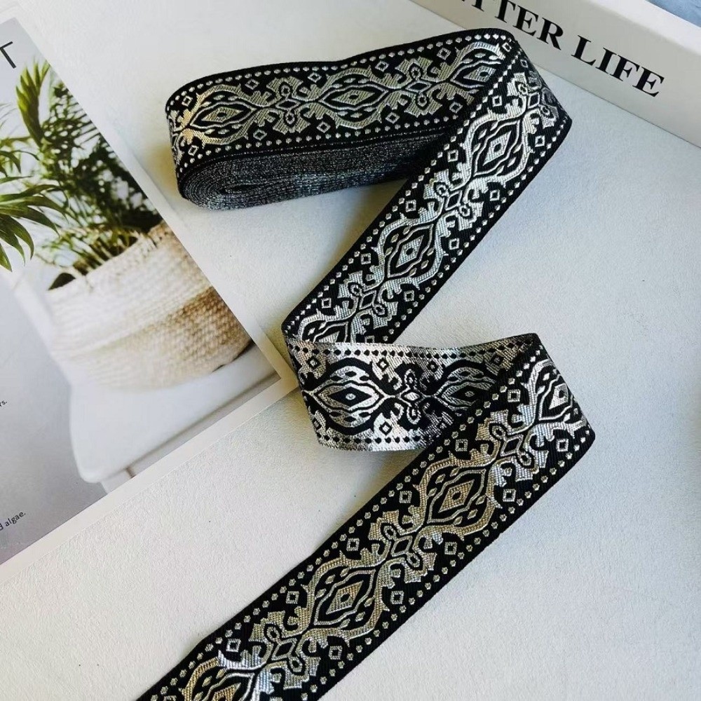 شريط تطريز فضي لامع بنمط صيني  - مراجعة Embroidery Ribbon وسعره